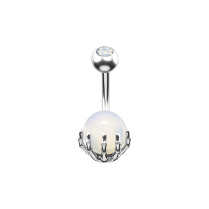 Anneaux de <span class=keywords><strong>nombril</strong></span> en acier inoxydable <span class=keywords><strong>Piercing</strong></span> <span class=keywords><strong>au</strong></span> ventre Anneau de bouton Crâne Main <span class=keywords><strong>avec</strong></span> boule Femmes Hommes Corps Bijoux Cadeaux - Product Image 6