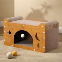 Poste Rascador para Gatos Montado en Pared con Cama Integrada, de Tablero de Densidad Densa que No Desprende Fibra, Mueble Minimalista para Escalar para Mascotas de Interior