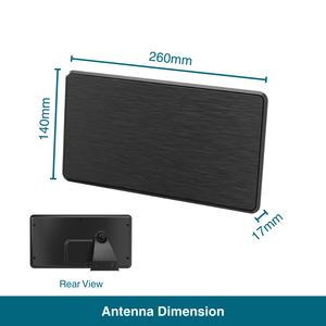 ANTENNA ANTOP de Alta Ganancia, Panel de Plástico Delgado para Interiores, con Rango de Frecuencia UHF/VHF, Montable en Mesa/Pared y con Amplio Rango de Recepción - Product Image 6