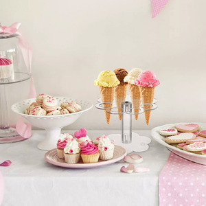 Usine personnalisé 8 trous acrylique Pmma gaufre cône présentoir organisateur et étui pour cônes de crème glacée pour étagère présentoirs - Product Image 6