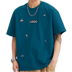 เสื้อยืดโอเวอร์ไซส์สีม่วงไลแลคสำหรับผู้ชายปี 2026 ปักโลโก้ตามสั่ง ผ้าฝ้าย สตรีทแวร์ ทรงหลวม ขายส่ง ผู้จัดจำหน่ายยอดนิยม - Product Image 2