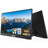 Schwarzer Full HD 1080P Tragbarer Externer Monitor 250 Nits Helligkeit 178° Betrachtungswinkel für Geschäftspräsentationen
