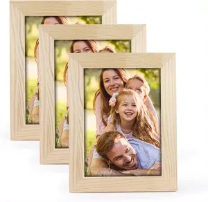 DIY Picture photo Frames For Adults and Kids Solid Pine Wood Craft Frames 5X7 For Arts and Crafts Painting and wall decor