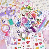 Coffret Cadeau Carnet 180 Pièces Papier de Haute Qualité Motif Floral Européen et Américain pour Diplôme et Journal Créatif Enfant