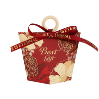 Carpeta de Papel de Cuero con Estampado Dorado en Relieve, para Recuerdos de Boda, Hecha con Materiales Reciclados, con Cinta de 2mm de Grosor y Anillo de Madera, para Sushi
