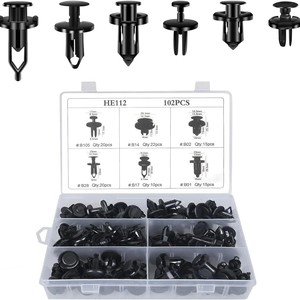 HE112 102 Piezas Clips de Sujeción Automotriz de Nylon, Remaches a Presión para Parachoques, Parrilla y Guardabarros, Kit de Reparación con Herramientas - Product Image 4