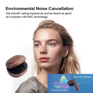 Tùy chỉnh tai nghe 3.5g BT 5.3 enc in-ear HIFI tiếng ồn hủy bỏ gỗ không dây TWS <span class=keywords><strong>Bluetooth</strong></span> Earbuds audifonos auriculare - Product Image 6