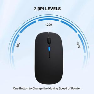 Dual-mode Optical 3D Wireless <b>USB</b> <b>Mouse</b> Rechargeable Ultra-thin Style 2.4g for PC Office Gaming - Product Image 3