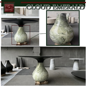 <span class=keywords><strong>Table</strong></span> à manger en marbre <span class=keywords><strong>de</strong></span> luxe GOLDKING, ronde, moderne, élégante, en pierre naturelle, pour cuisine, salle à manger, appartement, villa, hôtel - Product Image 3