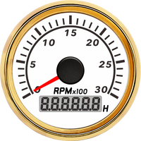 Tachometer Mesin Diesel IP67 Tahan Air 52 mm untuk Mobil, Truk, Kapal Laut, Kapal Pesiar, dengan Penghitung Jam Kerja 3K RPM