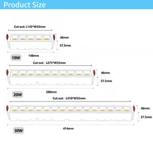 Nuevo Diseño Empotrado <span class=keywords><strong>Rectangular</strong></span> Ajustable de 30W, <span class=keywords><strong>Downlight</strong></span> <span class=keywords><strong>LED</strong></span> Lineal de Aluminio con Rejilla, 20W, Clasificación IP20, Alto CRI 90 - Product Image 4