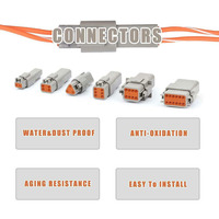Conector de cable eléctrico para Deutsch, Conector de cable eléctrico resistente al agua automático, precintado, color gris, macho y hembra, 2, 3, 4, 6, 8, 12 pines