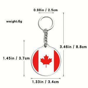 Porte-clés Souvenir Drapeau Canadien - Pendentif Rectangulaire en Acrylique Tendance Dessin Animé Personnalisable Cadeau 2026 pour Fans de Football Vente Directe Usine - Product Image 4