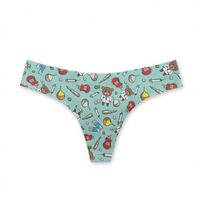 Le médecin infirmière personnalisé rose traitement médical dessin animé motif conception bref ensembles femmes lingerie sous-vêtements femmes défilé de mode