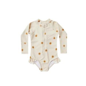 Traje de baño de dos piezas con estampado floral para niñas de 1 a 12 años, traje de baño de manga larga para niños pequeños, trajes de baño con protección solar, ropa de playa - Product Image 2