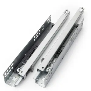 2 Fold Runner Rail Concealed Single Soft Closing Undermount Drawer Slides Guides For kitchen Cabinet