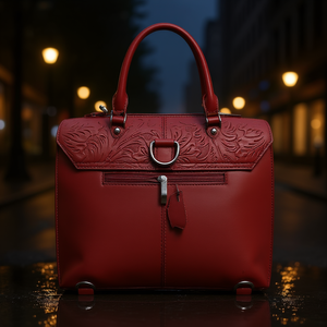 Sac fourre-tout Fana en cuir de vachette fait main, motif animalier, poignée unique en forme de croix, élégant sac à main de soirée pour femme - Product Image 2