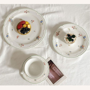 Service de table en céramique <span class=keywords><strong>Villeroy</strong></span> & <span class=keywords><strong>Boch</strong></span> Style Floral : Bol à salade, assiette à soupe, tasse à café, soucoupe – Cadeau de déménagement - Product Image 6