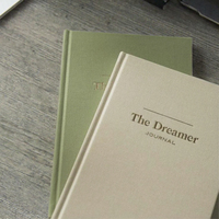 Journal mensuel personnalisé A5 pour objectifs, carnet de notes, couverture rigide en tissu de lin, reliure cousue, agenda personnalisé pour la fixation d'objectifs, 120 pages