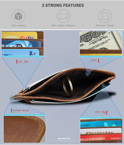 Andong <b>Card</b> Clip <b>Holder</b> <b>Wallet</b> <b>for</b> <b>Men</b> Genuine Cow Leather Slim Coin Purse <b>Wallets</b> RFID Blocking - Product Image 6