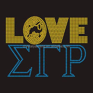 Transfer in Strass SGRHO Diva Fatti a Mano dalla Fabbrica YAWANG per Magliette Personalizzate, Motivo in Cristallo 'They NOT LIKE US' Sigma Gamma Rho - Product Image 4