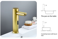 Robinet de lavabo en laiton antique, design moderne de haute qualité, sans contact, à capteur automatique, montage monotrou, valve en céramique, pour poser sur le comptoir