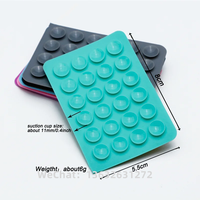 Tapis adhésif en silicone réutilisable, portable et compact, lavable, antidérapant 24 ventouses pour téléphone, batterie externe et caméra d'action