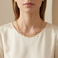 Collier chaîne à maillons ovales personnalisé pour femmes, vente en gros