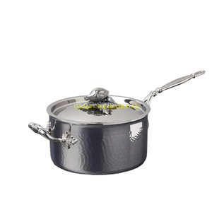 Cacerola Clásica de Acero Inoxidable con Tapa, Recipiente Duradero para Almacenar y Servir Alimentos para Cocina, Hogar, Restaurante y Hotel - Product Image 2