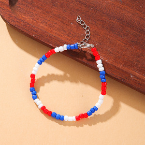 American Independence Day Beaded <b>Bracelet</b> <b>Red</b> White Blue Acrylic Jewelry For Men Women Party Fashion Accessory - Product Image 1