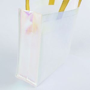 Amigable gran capacidad de embalaje holográfico láser metálico laminado no tejido PP no tejido Eco bolsas de compras con logotipo - Product Image 4