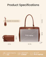 LOVEVOOK Large Shoulder Handbag Purse Gifts for Women 15.6 Inch PU Leather Computer Bags Waterproof Business Office Work Bag