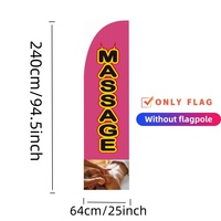 Drapeau de massage thaïlandais de 8 pieds, double face, en polyester, couleurs vives, pour entreprises, spas, enseigne extérieure