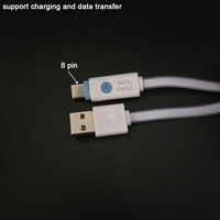 Logotipo personalizado flexible IOS LED luces multi plano Delgado RGB Macaron colorido USB a 8 pines cables