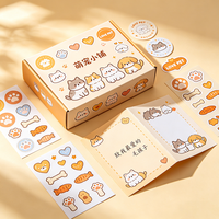 Boîte en papier laminé mat personnalisée, impression couleur, graphisme mignon, emballage extérieur pour lots de papeterie sur le thème des animaux
