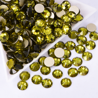 Strass en verre à dos plat Oleeya en gros, couleurs variées, non thermocollants, à coller, cristaux en vrac pour nail art 3D et vêtements