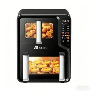 Friggitrice ad Aria <span class=keywords><strong>a</strong></span> Doppio Scomparto Anbolife 12L (5L+7L) con Finestra <span class=keywords><strong>a</strong></span> 360°, Vendita Diretta dalla Fabbrica °   Friggitrice ad Aria con Circolazione d'Aria Calda, <span class=keywords><strong>12</strong></span> Programmi Preimpostati, Antiaderente - Product Image 5
