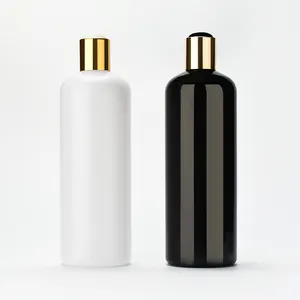 Luxe 120ml 250ml 500ml blanc noir rond vide après-shampoing Gel douche emballage en plastique or pet shampoing bouteille à presser