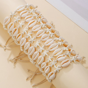 Factory Handmade Adjustable Rope Seashell Starfish <b>Bracelet</b> Bulk <b>Boho</b> Ocean Cowrie Shell <b>Bracelet</b> - Product Image 3