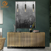 Plateau de buffet en bois doré, produit de luxe moderne et brillant, usine chinoise, personnalisé, buffet