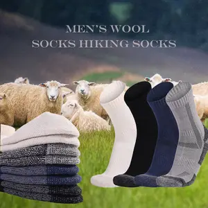 Nouvelles chaussettes en laine mérinos hommes personnalisé hiver chaud chaussettes thermiques floues sport tour semelle hommes chaussettes en laine