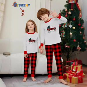 Nouveau Noël Famille Pyjamas Laine Noël Imprimer Plaid Patchwork Costume pour Papa Maman Enfants avec Fermeture Taille Élastique ODM Fourniture - Product Image 3