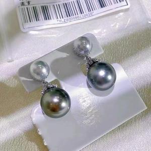 S925 <b>Silver</b> Female DIY <b>Pearl</b> <b>Earrings</b> with 6-12mm Double Beads and Empty Support 21763 Accessories - Product Image 4