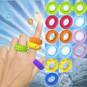 New Arrival 12 <b>Pack</b> Eco-Friendly Silicone Fashionable Finger Spinner Rings Fun <b>Fidget</b> Stress Toys Kids Students Autism Novelty - Product Image 2