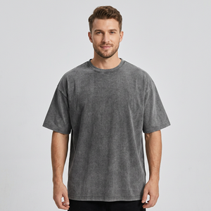 Camiseta de Hombre Lavish, Oversize, 100% Algodón Lavado, Color Sólido, Cuello Redondo, Manga Corta, Estilo Casual, Tejido Jersey, Transpirable - Product Image 3