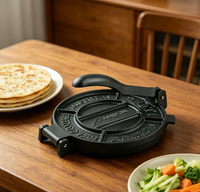 Alat Press Tortilla Besi Cor Tugas Berat Anti Lengket, Wajan Pancake Datar 8/10, Pembuat Crepe Datar, Alat Press Adonan untuk Dapur Rumah & Restoran