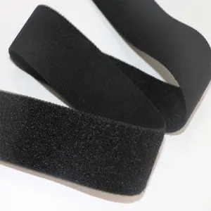 定制矫形面料优质1.5英寸黑色强力天鹅绒弹力毛绒健身器材松紧带