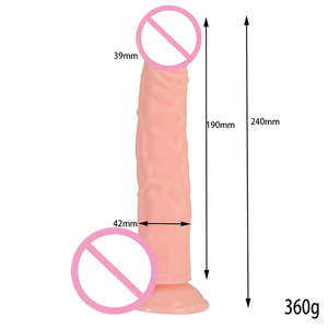 Vente en gros de pénis en PVC de qualité médicale masturbation féminine jouets sexuels 9.8 pouces gode bite avec balle et ventouses pour usage féminin - Product Image 2
