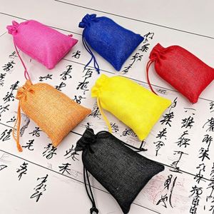 Customized Fashion Linen Lotus Flower Bag with Recyclable Top <b>Opening</b> for Dust Protection Buddhist Beads Bracelets <b>Storage</b> - Product Image 4
