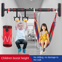 Barra de dominadas para montar en la pared, para interiores, con gran capacidad de carga, sin necesidad de taladrar, equipo de fitness de acero para niños y adultos.